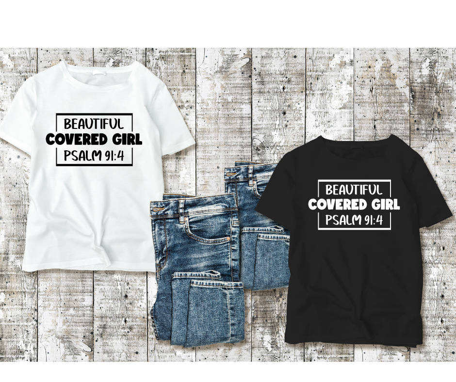 Psalm 91:4 Beautiful Covered Girl Tee