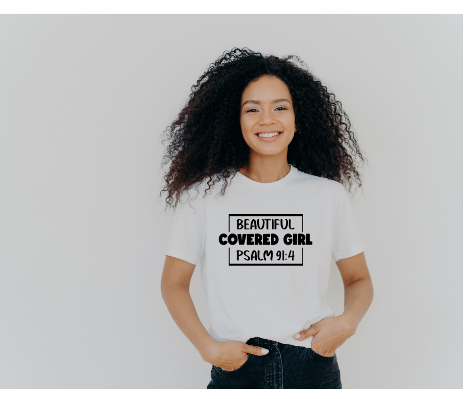 Psalm 91:4 Beautiful Covered Girl Tee